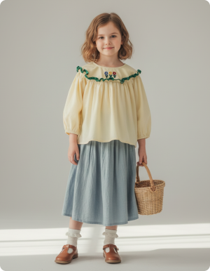 Рубашка белая с цветочками